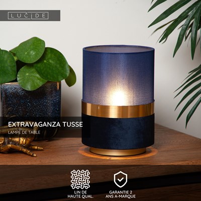Lucide EXTRAVAGANZA TUSSE - Lampe de table - Ø 15 cm - 1xE14 - Bleu